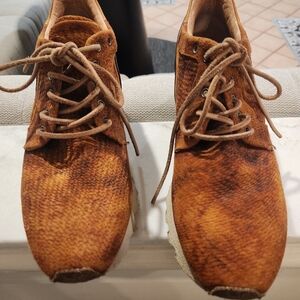 A.S.98 Women's Suede-Look Lace-Up Sneakers in Burnt Orange
